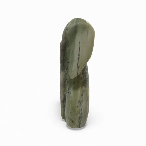 Stone Elephant Hand Carved Green Butter Jade Stone in South Africa Signed 5.9" - Picture 6 of 11